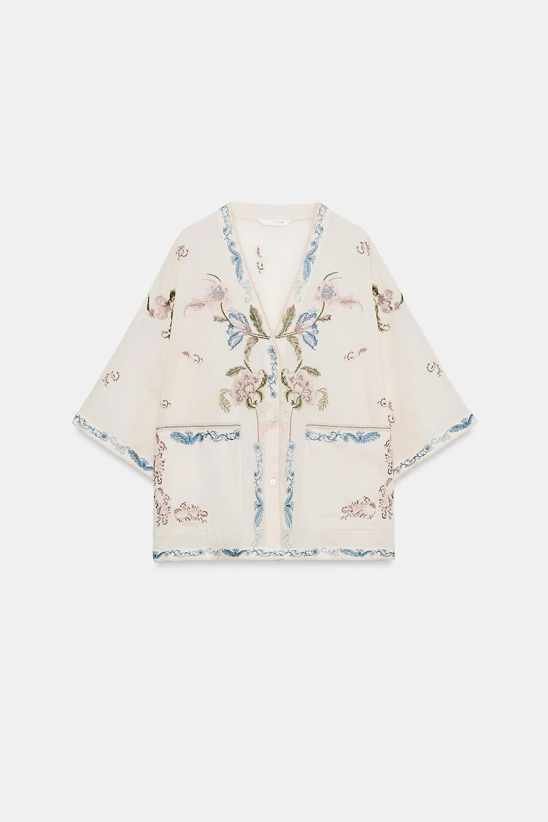 ZW COLLECTION EMBROIDERED SHIRT