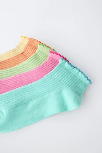 FIVE-PACK OF CONTRAST WAVE ANKLE SOCKS