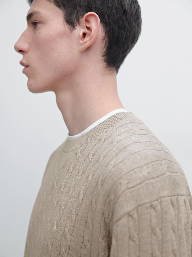 100% cotton cable-knit sweater