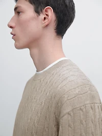 100% cotton cable-knit sweater