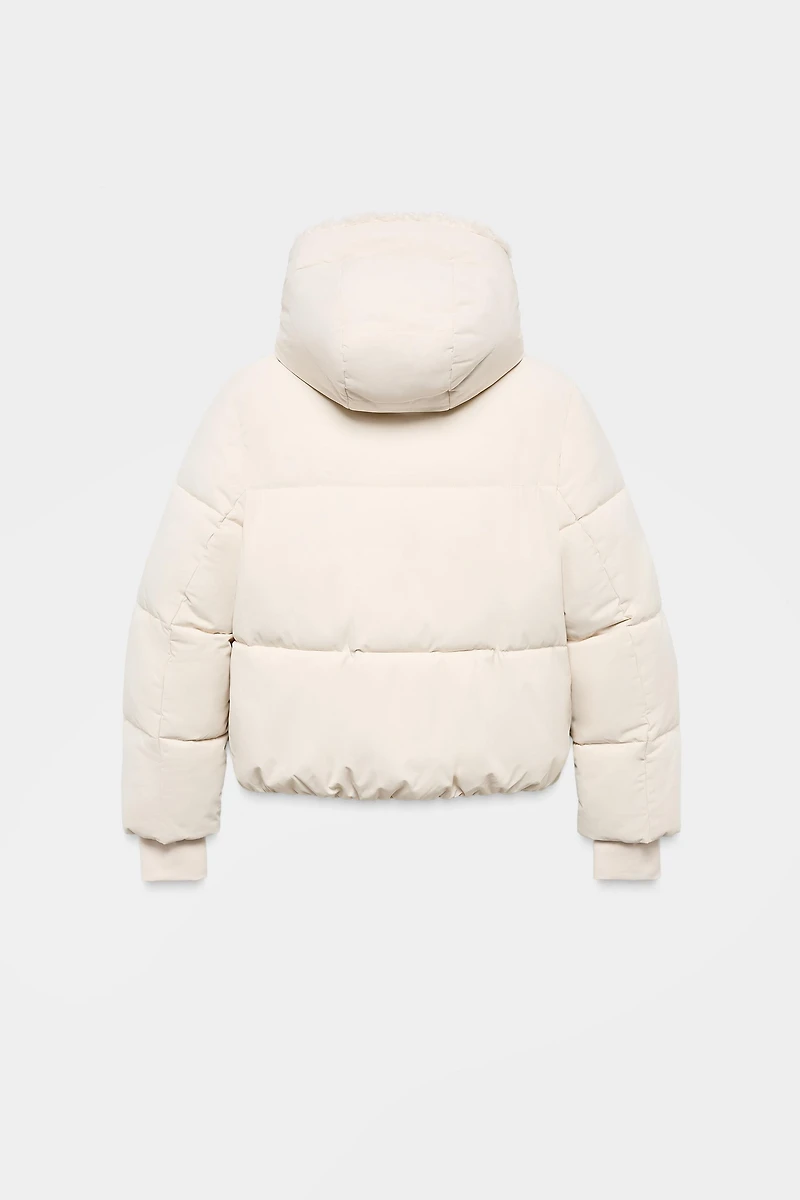 ANORAK À CAPUCHE EN BORG DÉPERLANT COUPE-VENT