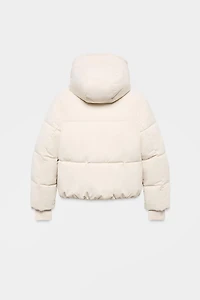 ANORAK À CAPUCHE EN BORG DÉPERLANT COUPE-VENT