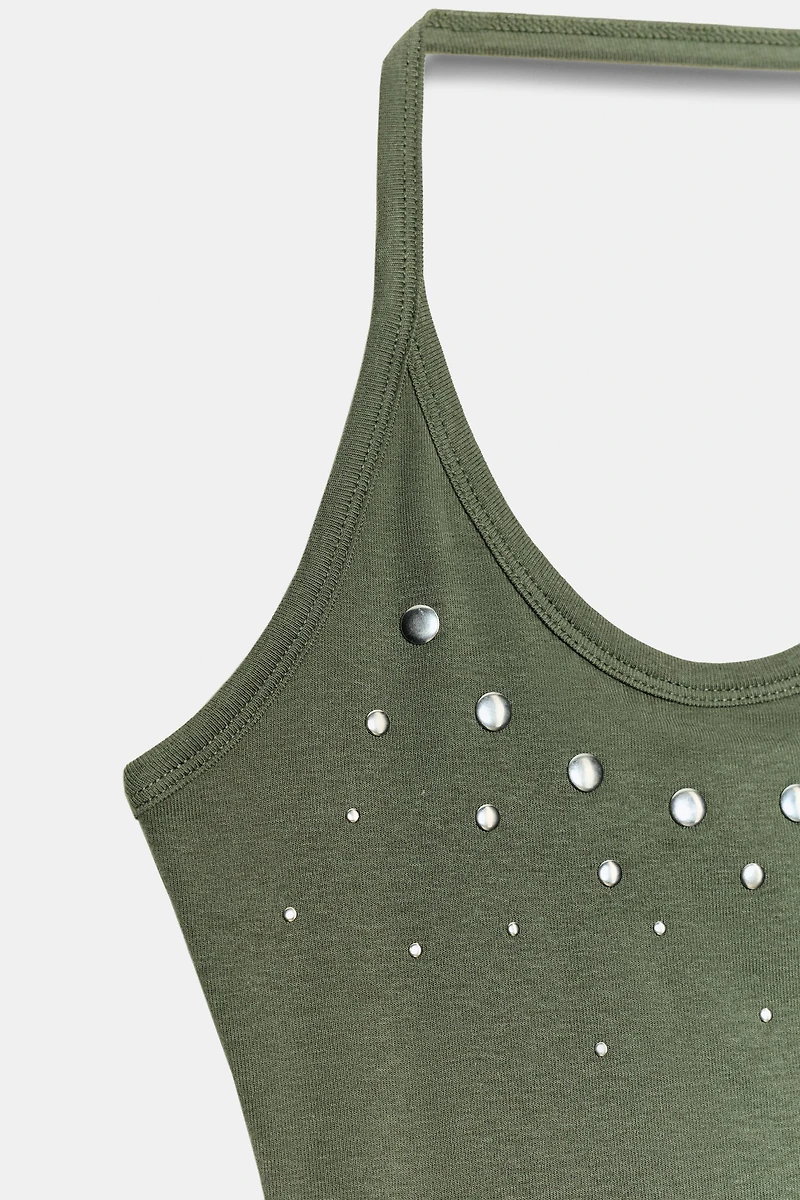 TOP HALTER CLOUTÉ