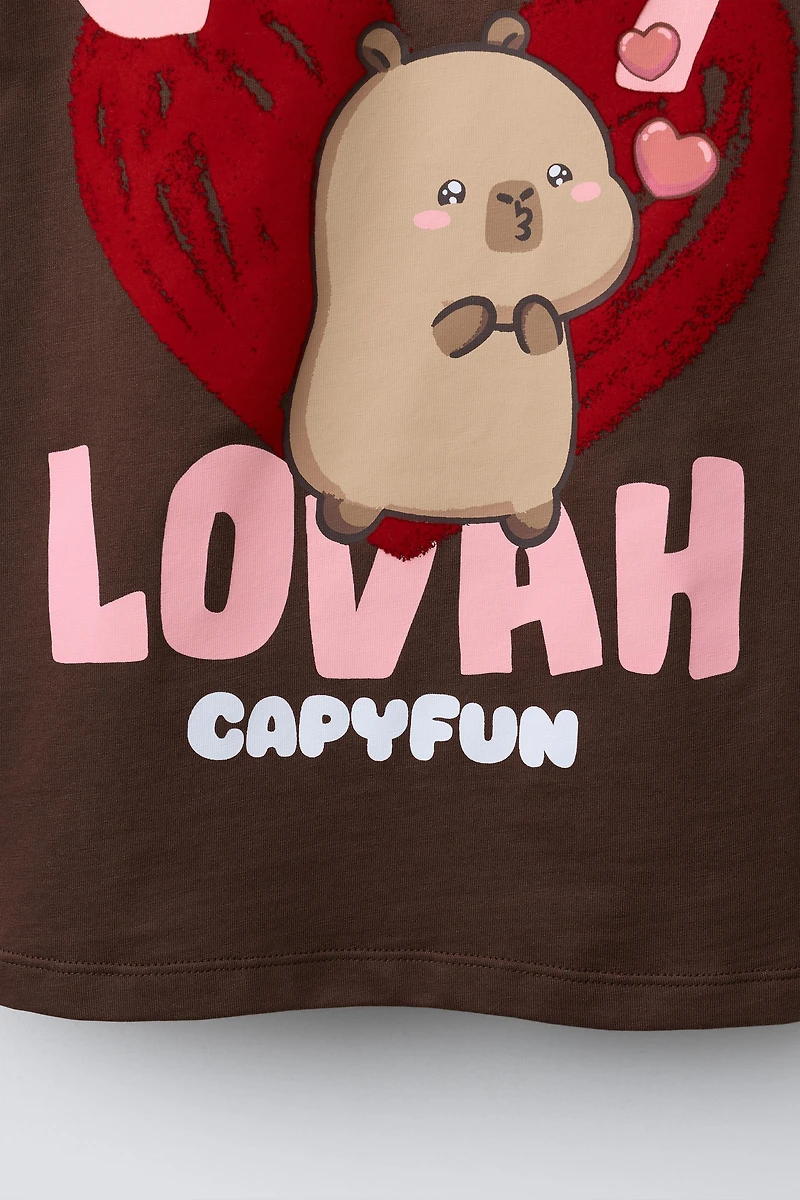 FLOCKED CAPYBARA CAPYFUN © T-SHIRT