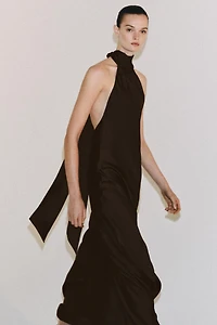 ZW COLLECTION SATIN HALTER DRESS
