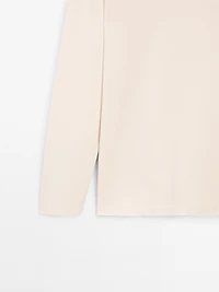 Long sleeve mercerised cotton piqué polo shirt