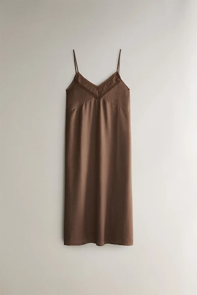 GATHERED SATEEN NIGHTGOWN