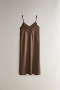 GATHERED SATEEN NIGHTGOWN