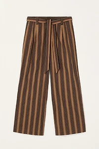 LIMITED EDITION STRIPED BELTED PANTS