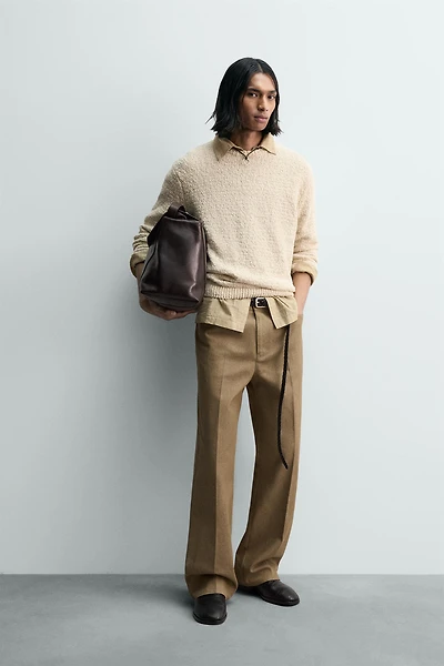 STRAIGHT FIT PANTS WITH BELT LOOPS
