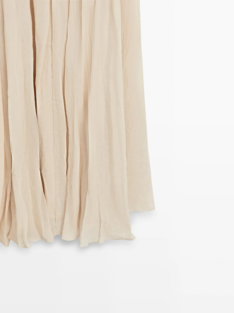 Flowing midi dress with pleated detail