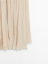 Flowing midi dress with pleated detail