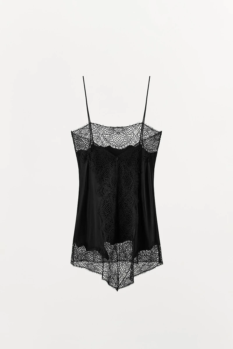 SATIN LACE CAMISOLE TOP