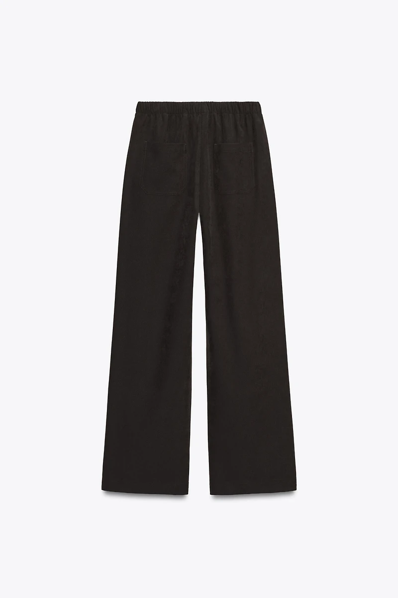 ELASTIC WAIST WIDE LEG PANTS
