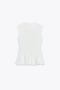 TOP PÉPLUM BOUCLE À