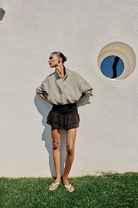 SMOCKED RUFFLE SHORTS