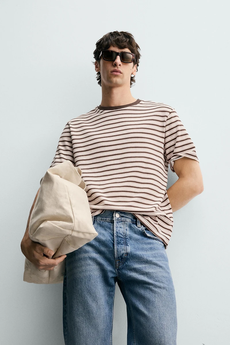 CONTRAST STRIPE JACQUARD T-SHIRT