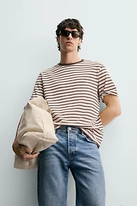 CONTRAST STRIPE JACQUARD T-SHIRT