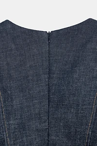 ZW COLLECTION PUFF SLEEVE DENIM BLOUSE
