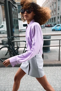 FLOWY SHOULDER PAD BLOUSE