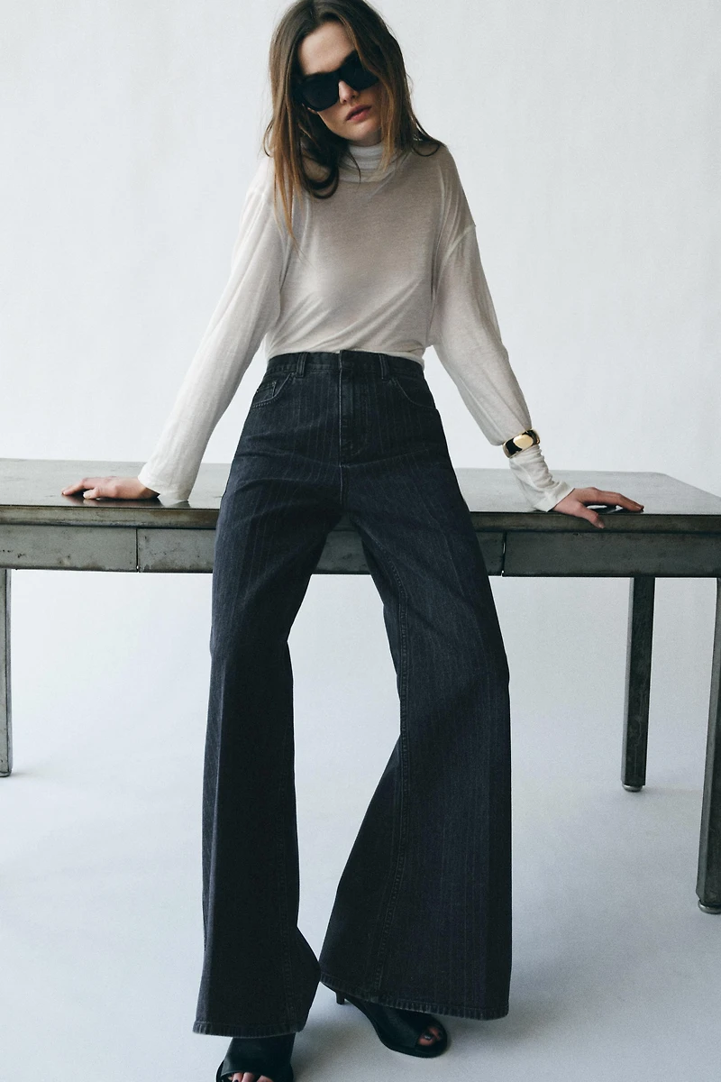 JEANS ZW COLLECTION FLARE RAYURES TAILLE HAUTE