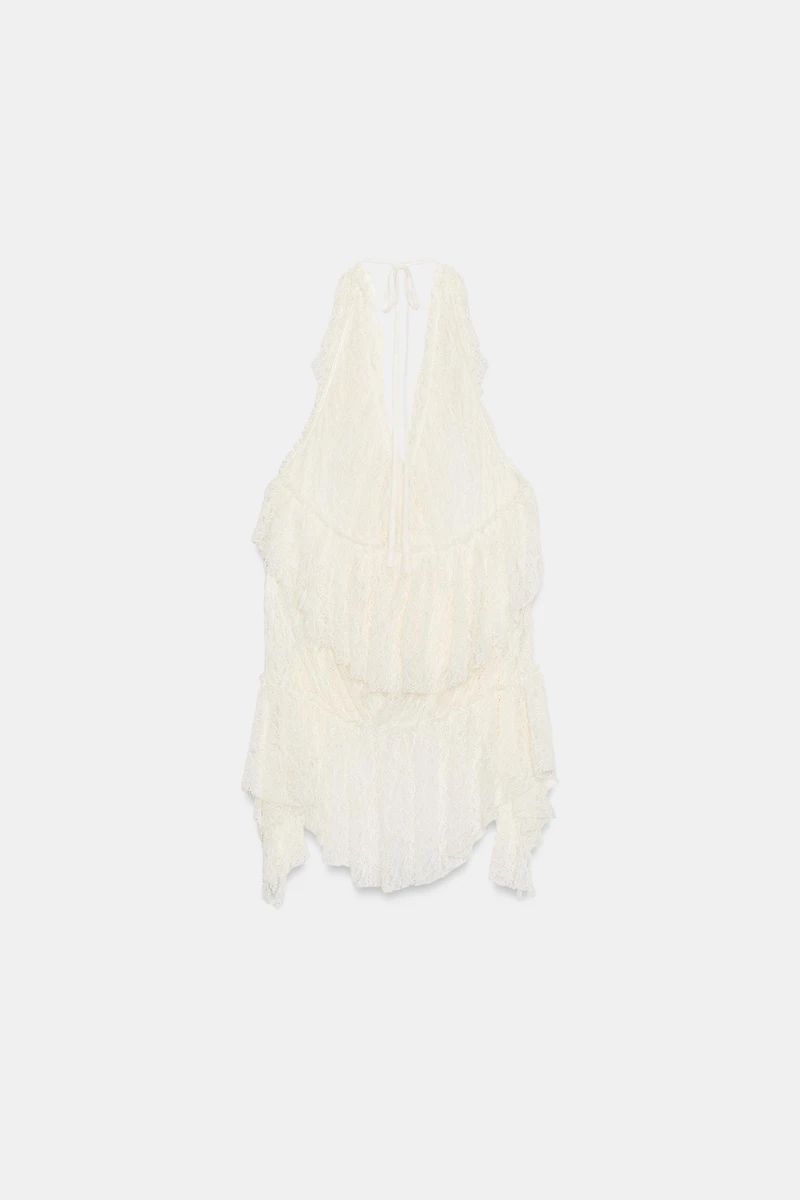 RUFFLED LACE TOP