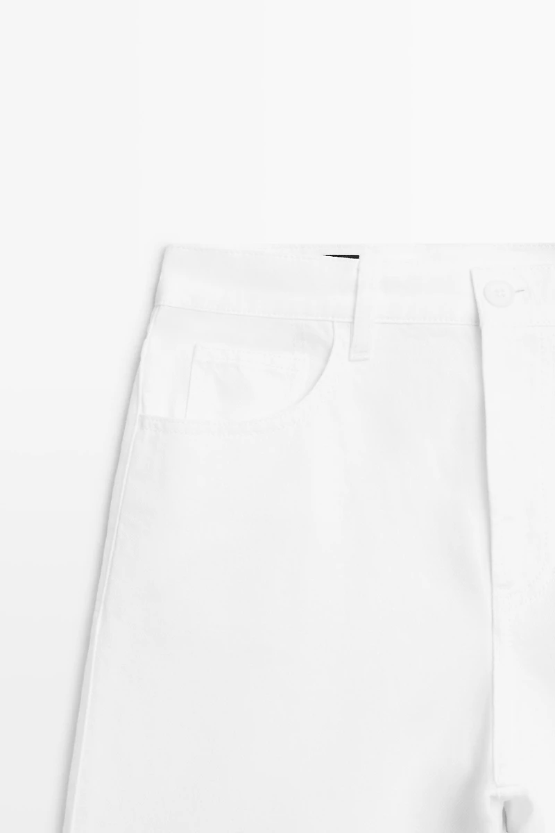Cotton and linen blend Bermuda shorts