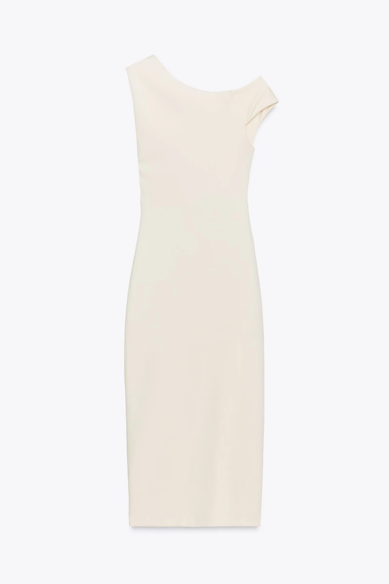 RUCHED MIDI DRESS