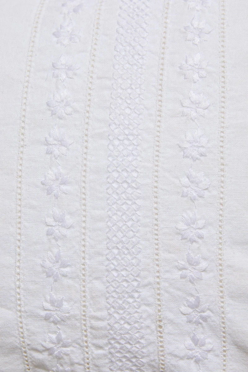 EMBROIDERED THROW PILLOW COVER