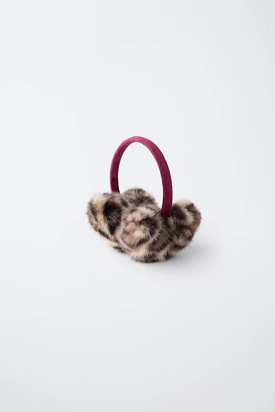 ANIMAL PRINT FAUX FUR EARMUFFS