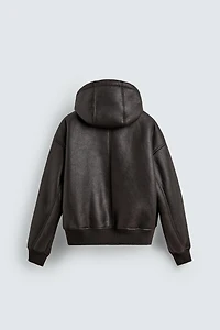 DOUBLE FACED FAUX LEATHER JACKET