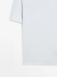 Short sleeve linen and cotton T-shirt