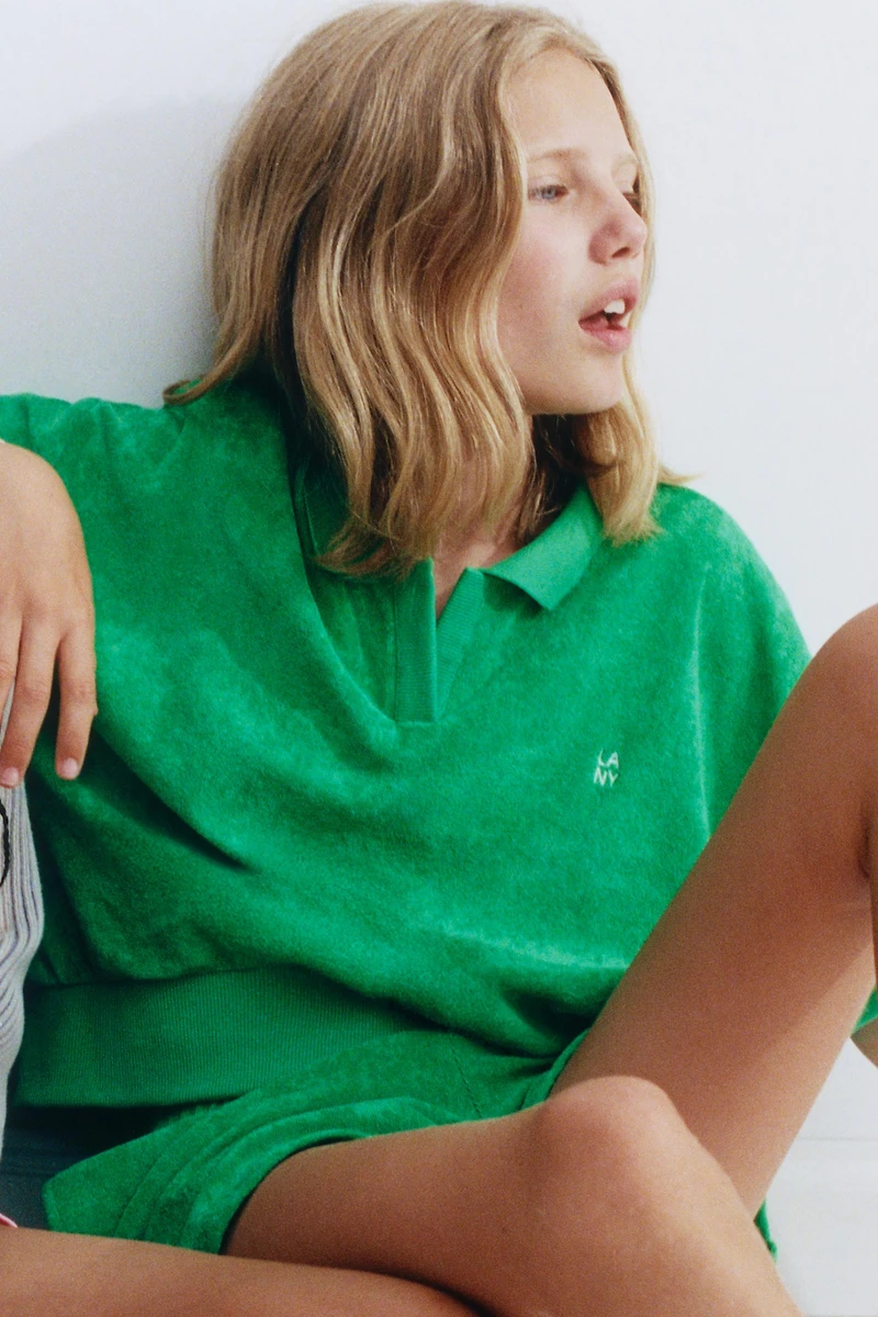 TERRY CLOTH POLO AND BERMUDA SET