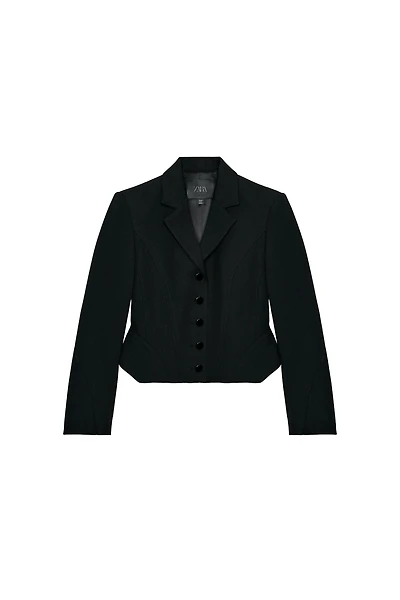 CROPPED TOPSTITCHED BLAZER ZW COLLECTION