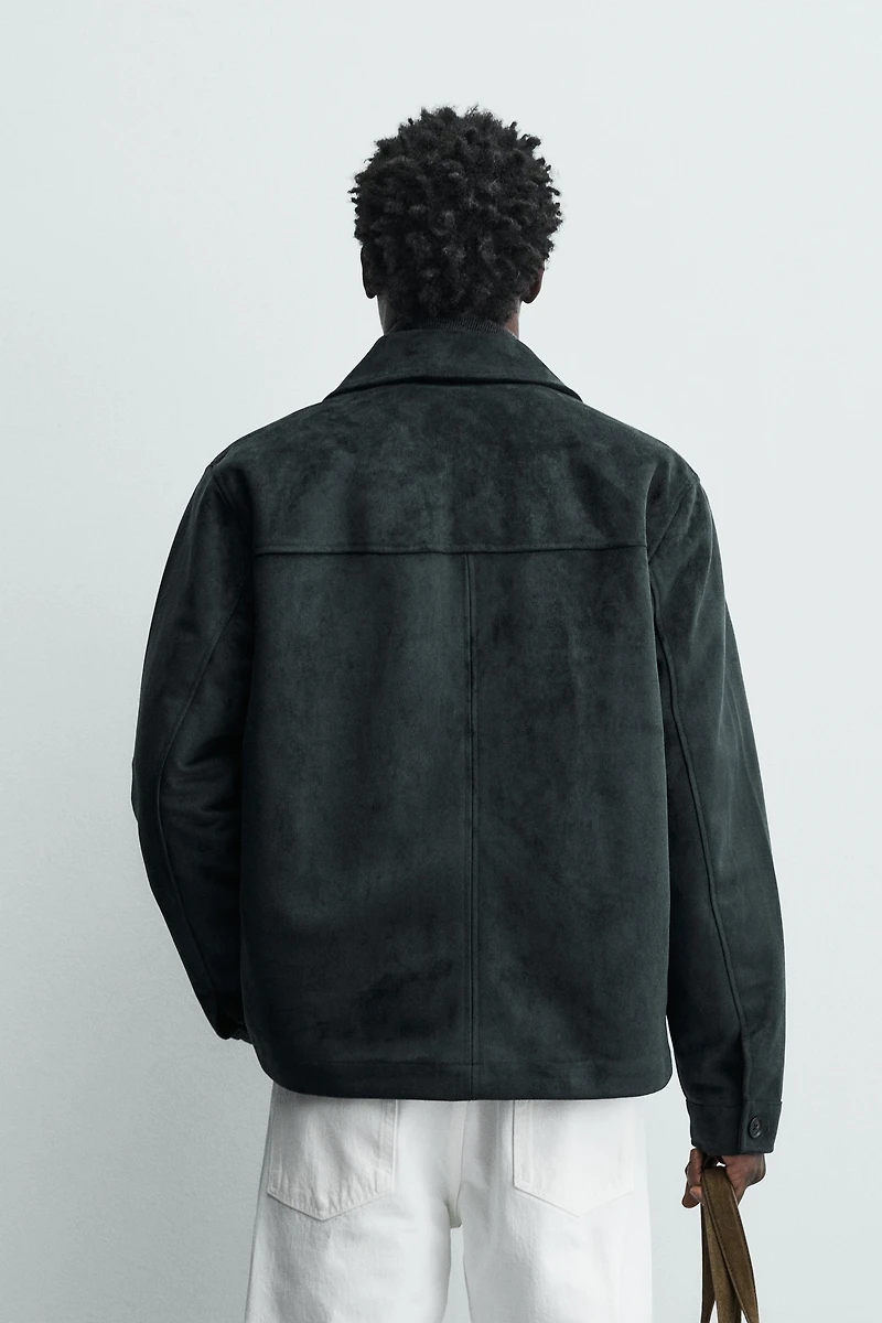 FAUX SUEDE OVERSHIRT