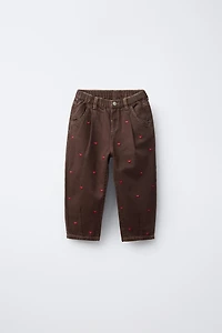 PANTALON EN SERGÉ BALLON CŒURS