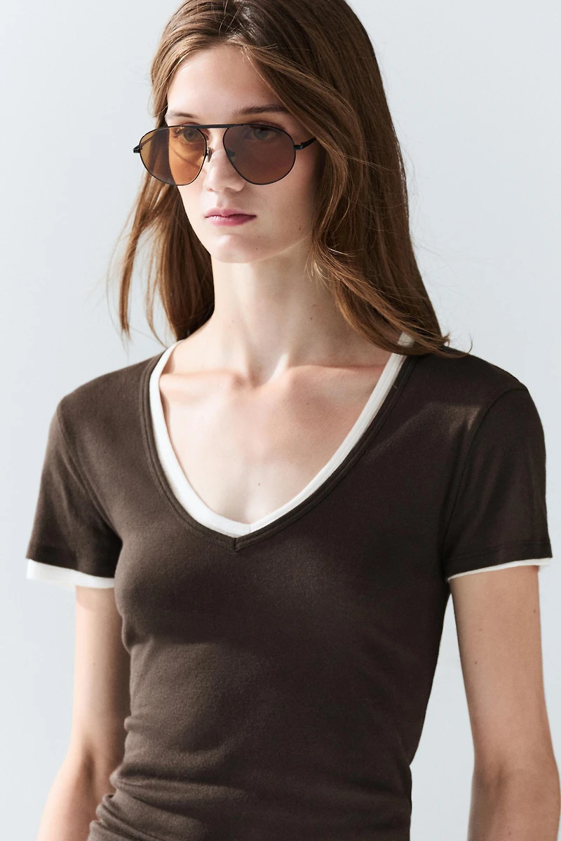 T-shirt 100 % coton superposé