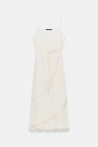 LACE TRIM MIDI SLIP DRESS