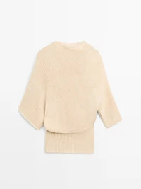 Oversize asymmetric cotton and linen sweater