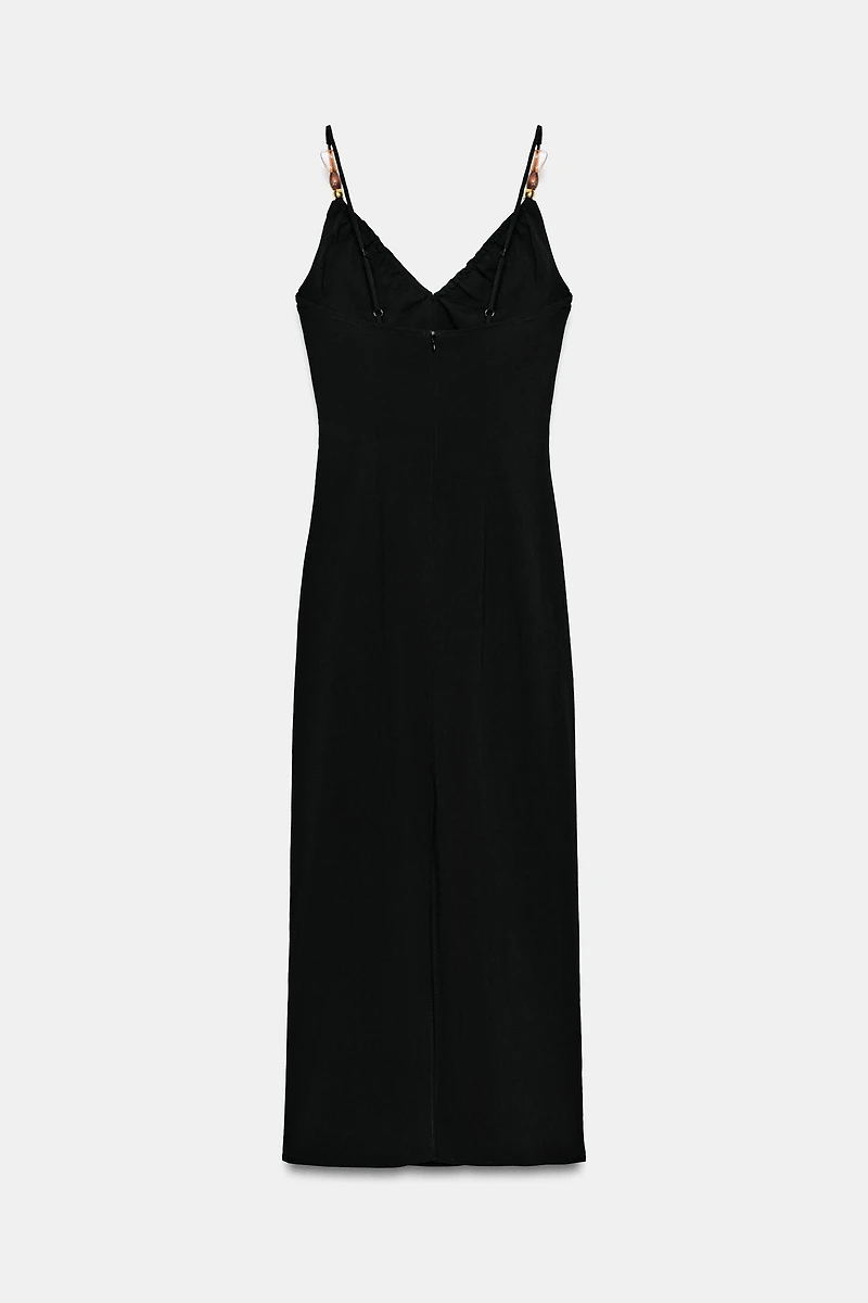 FITTED BEADED MIDI DRESS