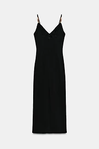 FITTED BEADED MIDI DRESS