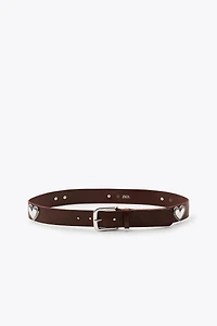 LEATHER HEART STUD BELT