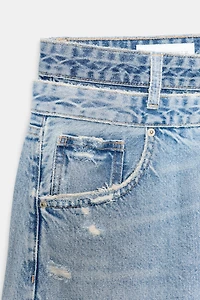 TRF DOUBLE WAIST MID-RISE STRAIGHT JEANS