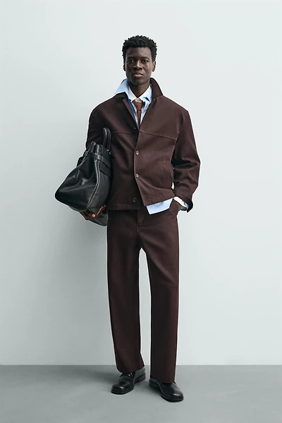 TEXTURED TWILL OVERSHIRT