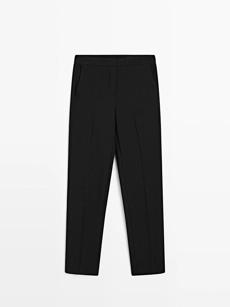 Pantalon cigarette en crêpe