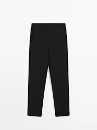 Pantalon cigarette en crêpe