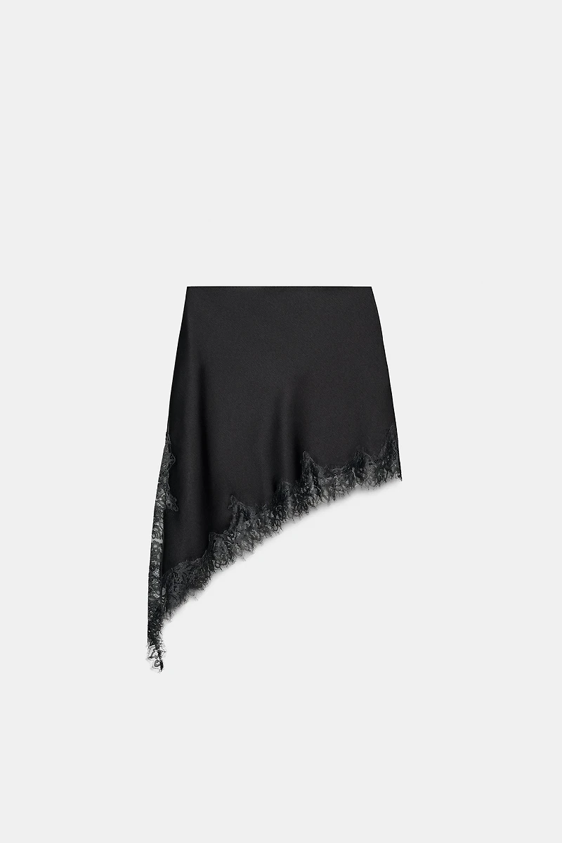 ZW COLLECTION SATIN EFFECT LACE SKIRT