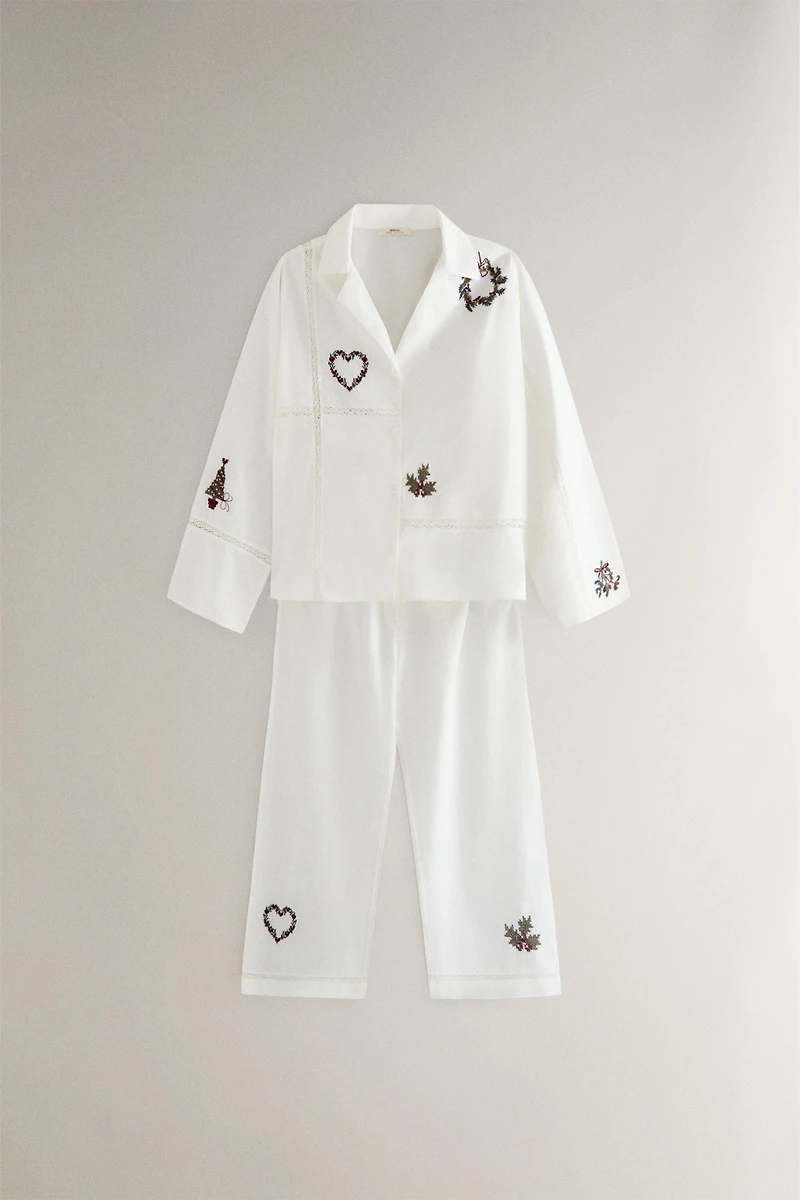 PANTALON LONG BRODERIES NOËL