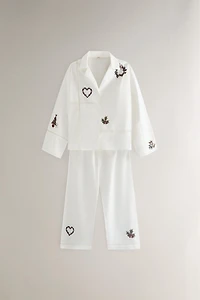 PANTALON LONG BRODERIES NOËL