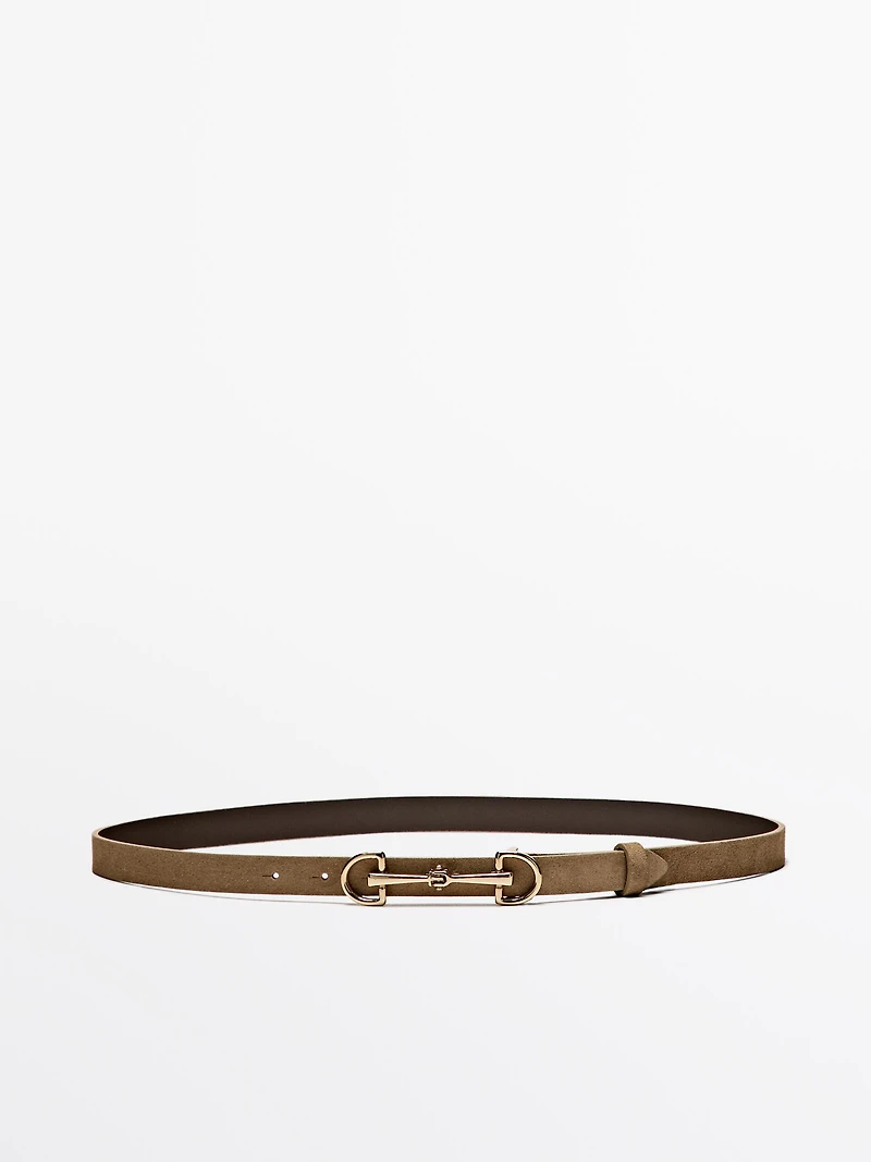Ceinture équestre en croûte de cuir